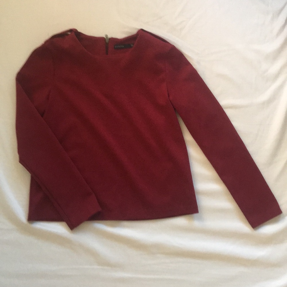 Wine Red Long Sleeve Top